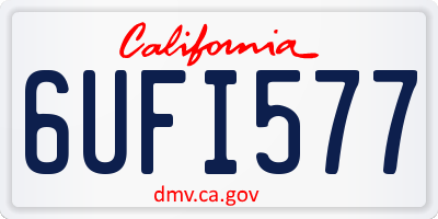 CA license plate 6UFI577