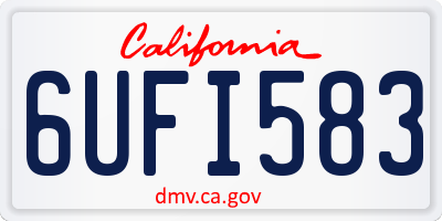 CA license plate 6UFI583