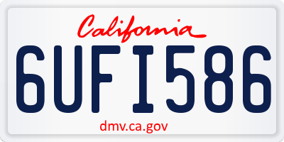 CA license plate 6UFI586