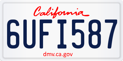 CA license plate 6UFI587