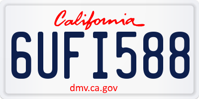 CA license plate 6UFI588