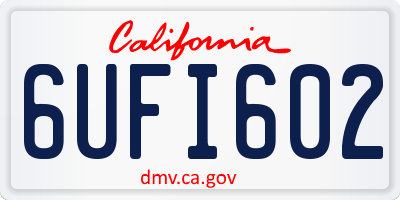 CA license plate 6UFI602