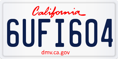 CA license plate 6UFI604