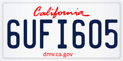 CA license plate 6UFI605