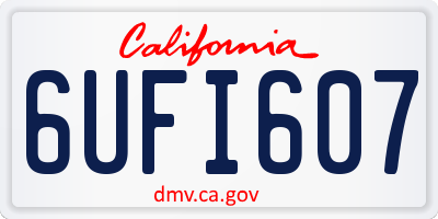CA license plate 6UFI607