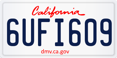 CA license plate 6UFI609