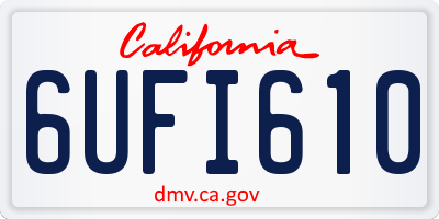CA license plate 6UFI610