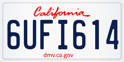 CA license plate 6UFI614