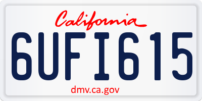 CA license plate 6UFI615