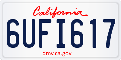 CA license plate 6UFI617
