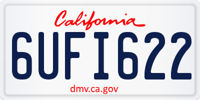 CA license plate 6UFI622