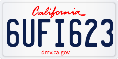 CA license plate 6UFI623