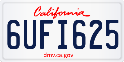 CA license plate 6UFI625