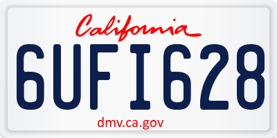 CA license plate 6UFI628