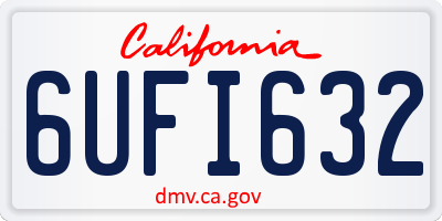 CA license plate 6UFI632