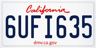 CA license plate 6UFI635