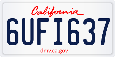CA license plate 6UFI637
