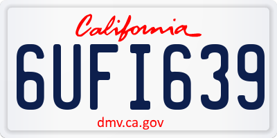 CA license plate 6UFI639