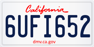 CA license plate 6UFI652
