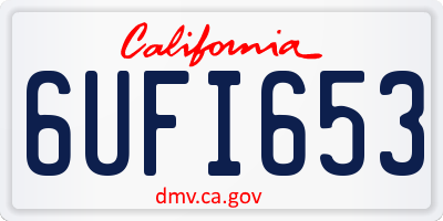 CA license plate 6UFI653