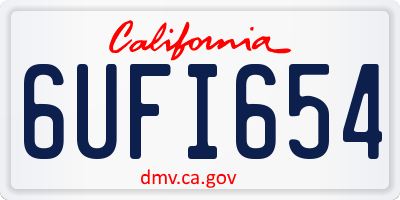 CA license plate 6UFI654