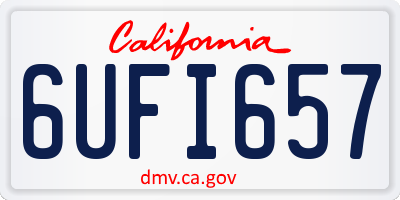 CA license plate 6UFI657