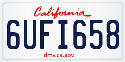 CA license plate 6UFI658
