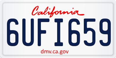 CA license plate 6UFI659