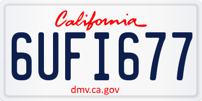 CA license plate 6UFI677