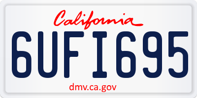 CA license plate 6UFI695