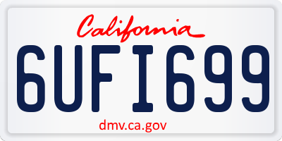 CA license plate 6UFI699