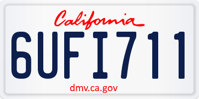 CA license plate 6UFI711