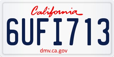 CA license plate 6UFI713
