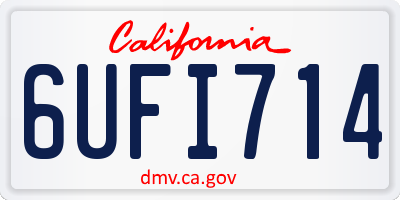CA license plate 6UFI714