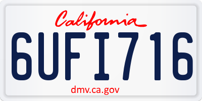 CA license plate 6UFI716