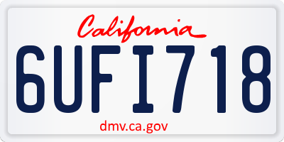 CA license plate 6UFI718