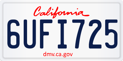 CA license plate 6UFI725