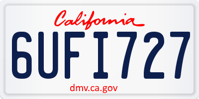 CA license plate 6UFI727