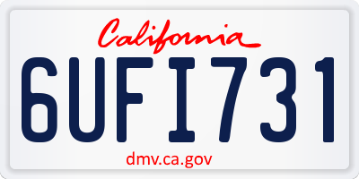 CA license plate 6UFI731
