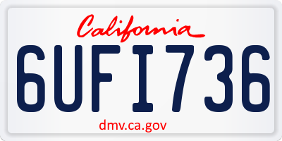 CA license plate 6UFI736