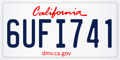 CA license plate 6UFI741