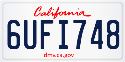 CA license plate 6UFI748