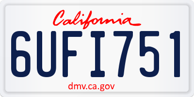 CA license plate 6UFI751