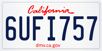 CA license plate 6UFI757