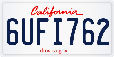 CA license plate 6UFI762