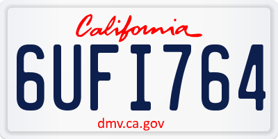 CA license plate 6UFI764