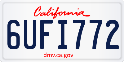 CA license plate 6UFI772