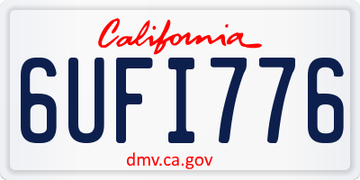 CA license plate 6UFI776