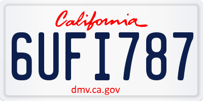 CA license plate 6UFI787