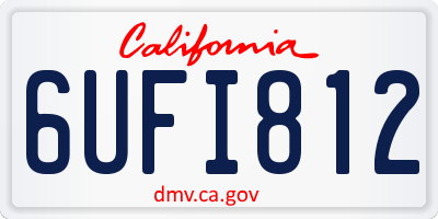 CA license plate 6UFI812